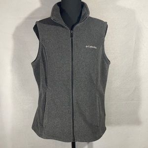 Columbia Gray fleece vest Sz M